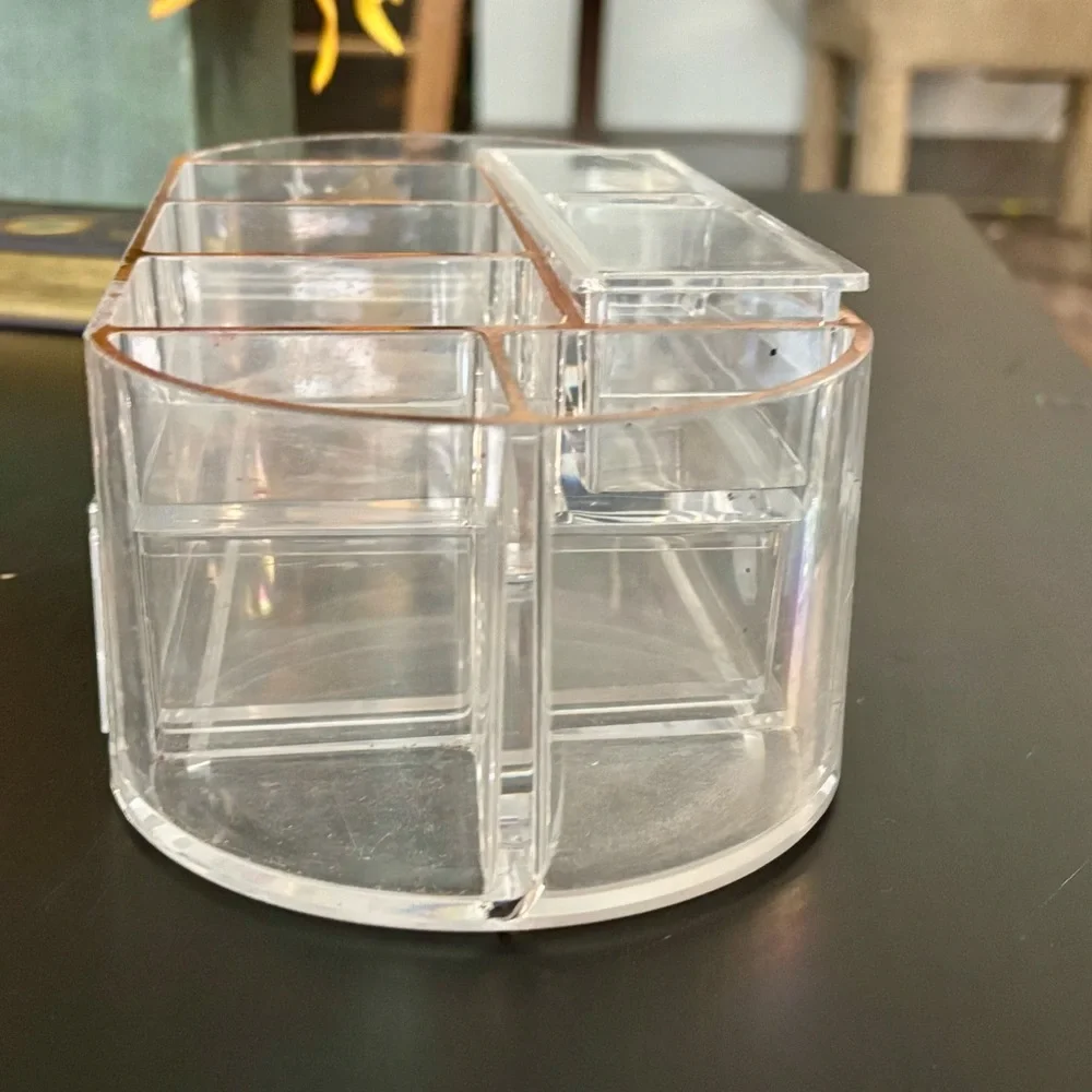LED Makeup Mirror with Organizer - Rose Gold